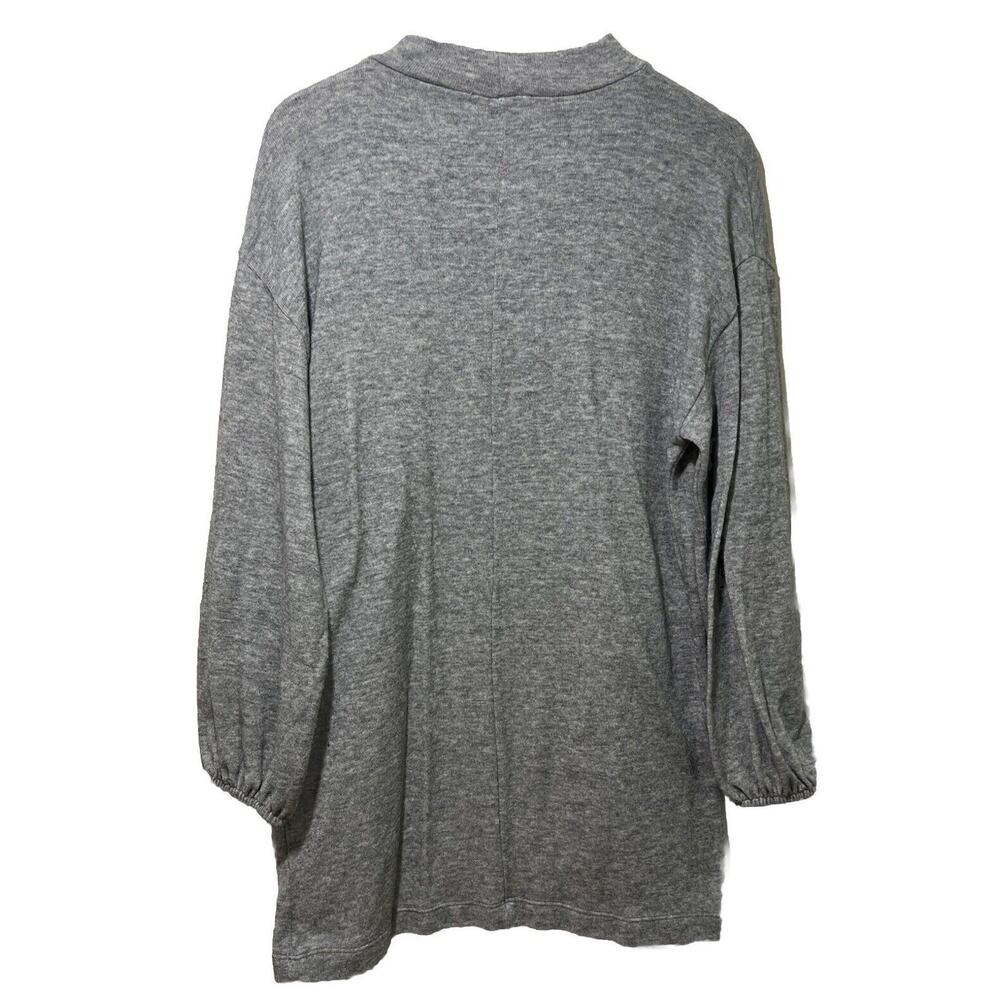 ZARA Gray Sweater Dress Long Sleeve Mock Quiet Luxury Boho Medium Wool Blend - Picture 4 of 5